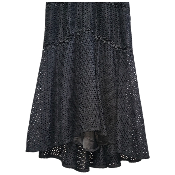 Bardot lace fluted strappy v-neck midi black dress size 4 - Picture 5 of 10